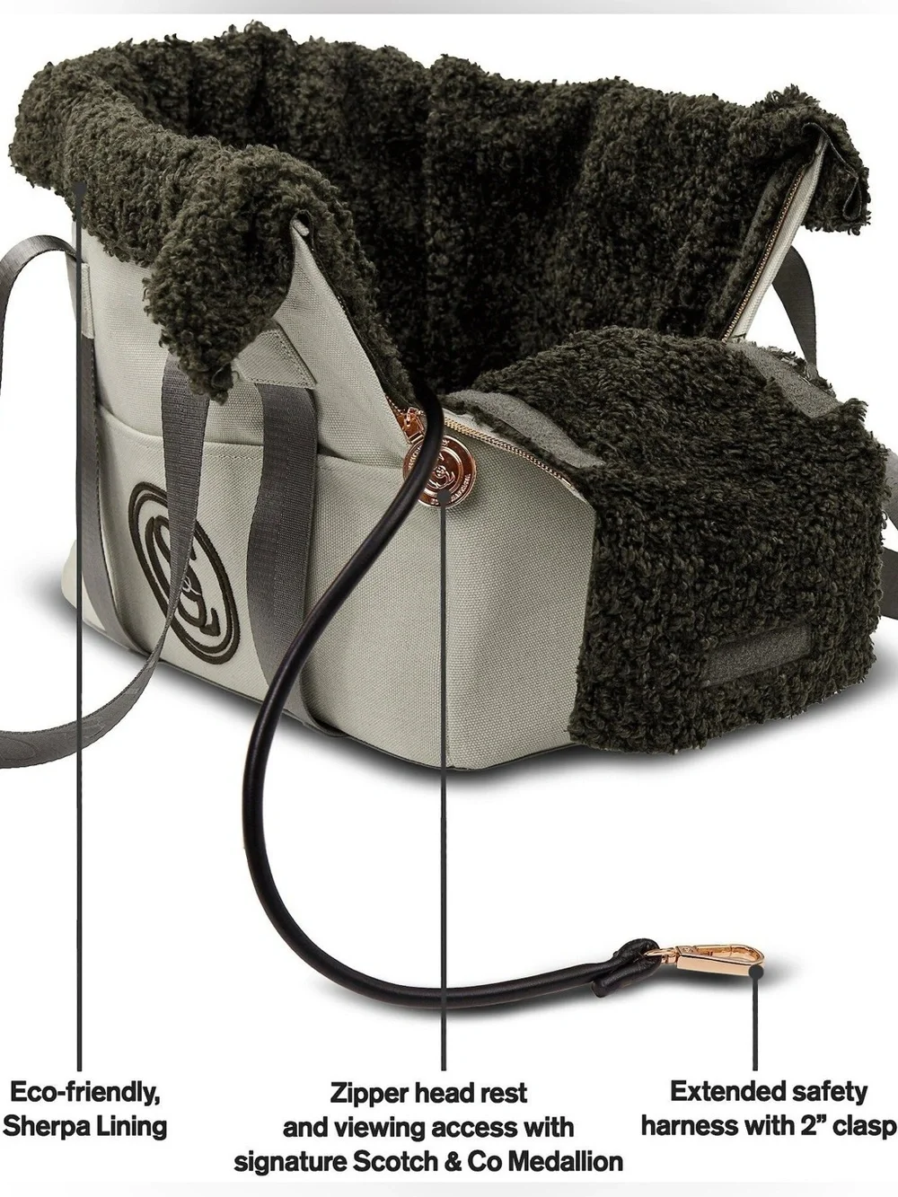 Scotch & Co The Luna Dog & Cat Canvas Carrier Handbag NEW IN BOX NWT